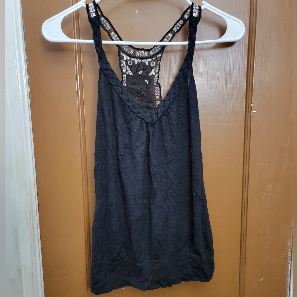 Lace back tank top